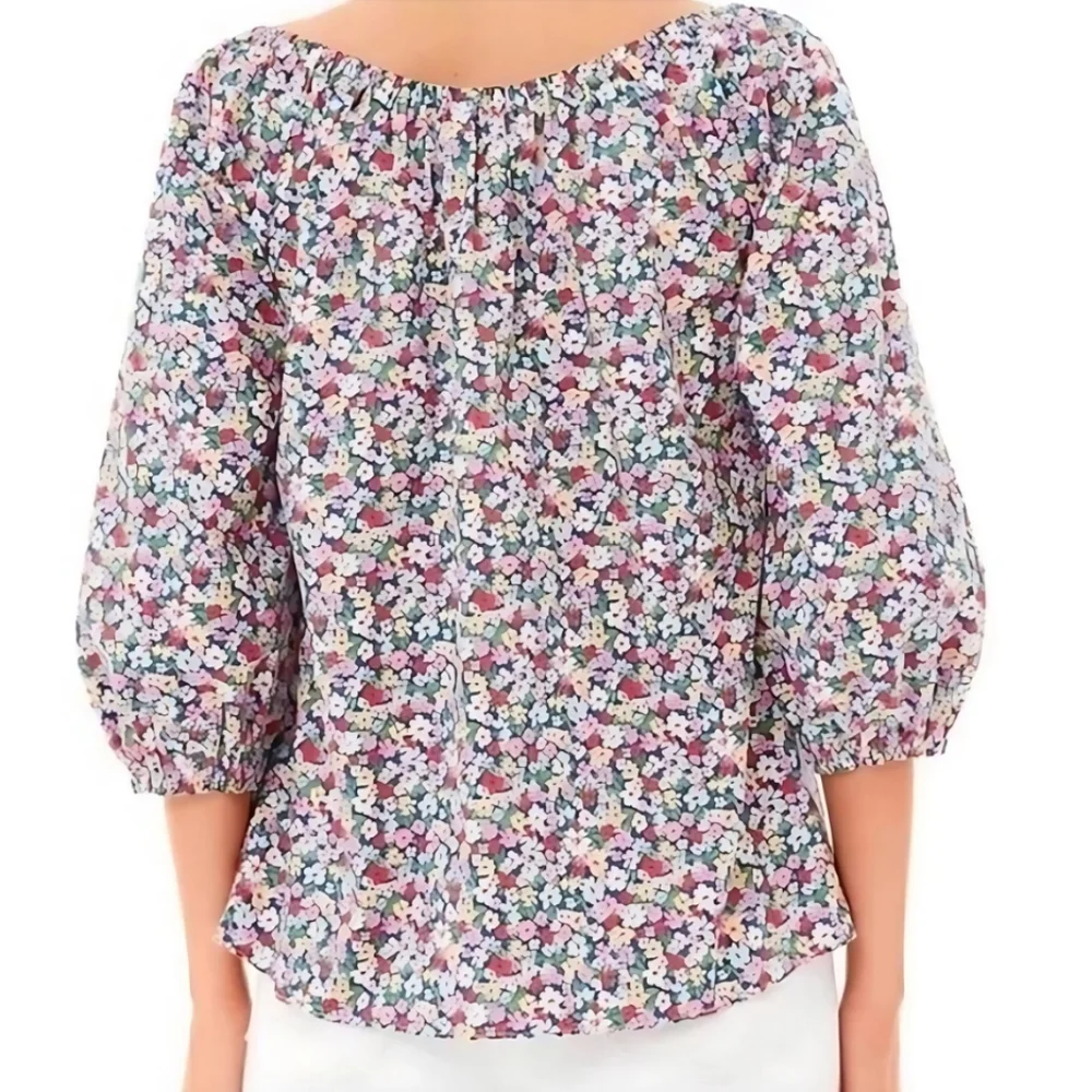 TUCKERNUCK Pomander Place Ditsy Floral Brooks Blouse Size Small